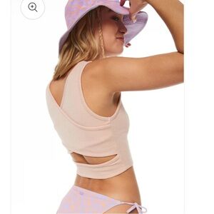 Roxy Good Keepsake Crop Top in Peach Whip size medium